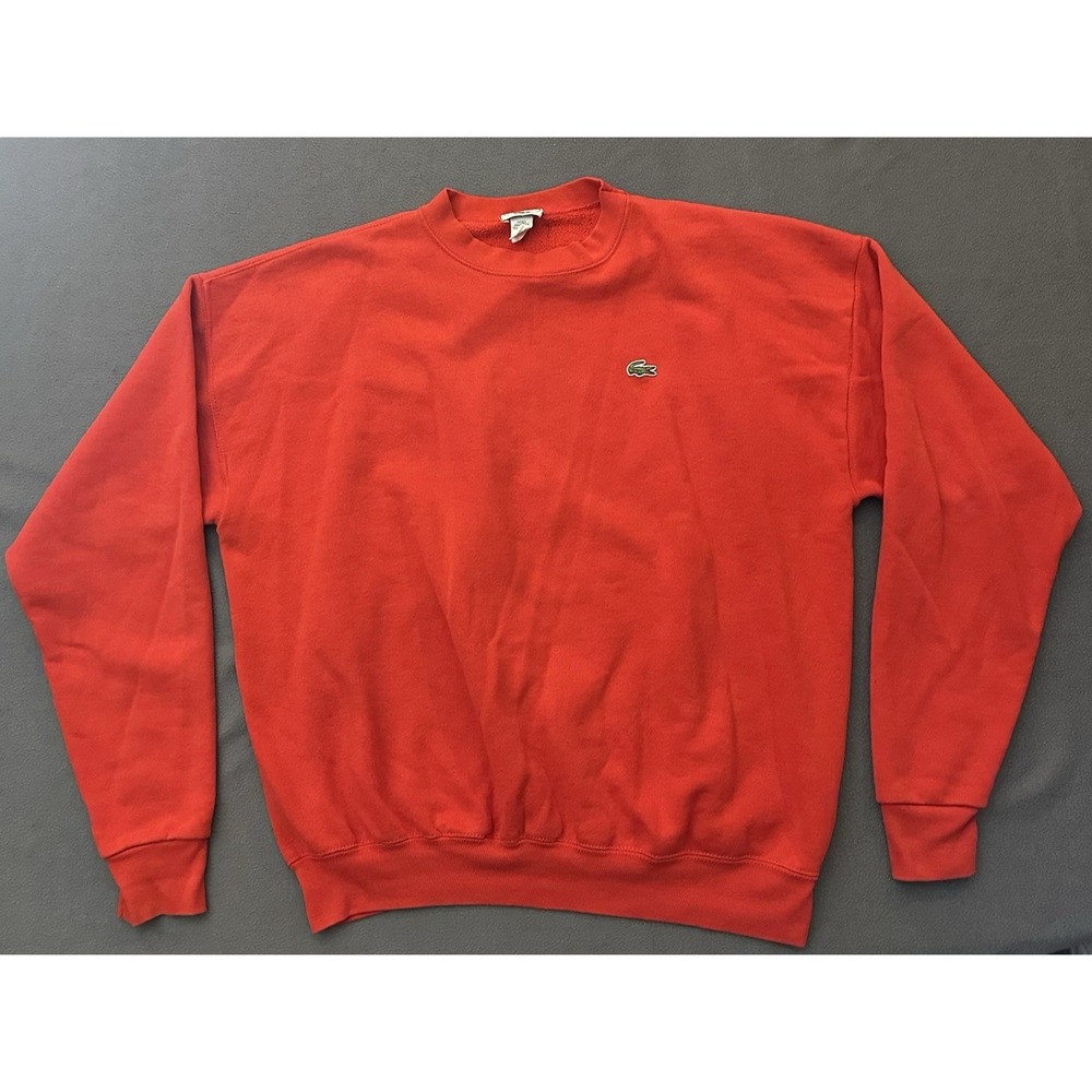 Vintage Izod Lacoste Crewneck Sweater Men's Size XL Made In USA Red